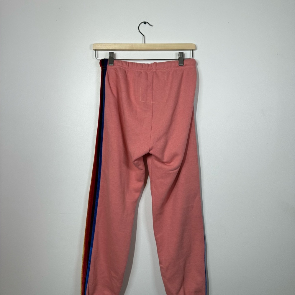 Aviator Nation Red‎ Velour 5 Stripe Sweatpants - Picture 5 of 9